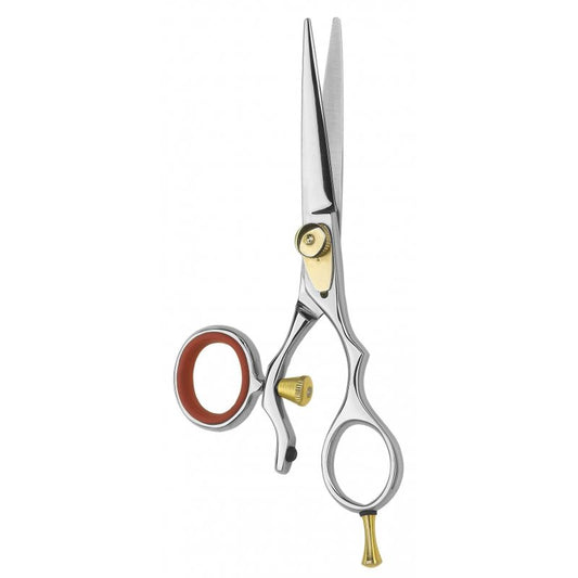 Haarschneideschere - Friseurschere mit Stellschraube - 15,5 cm - flexibler Fingerring