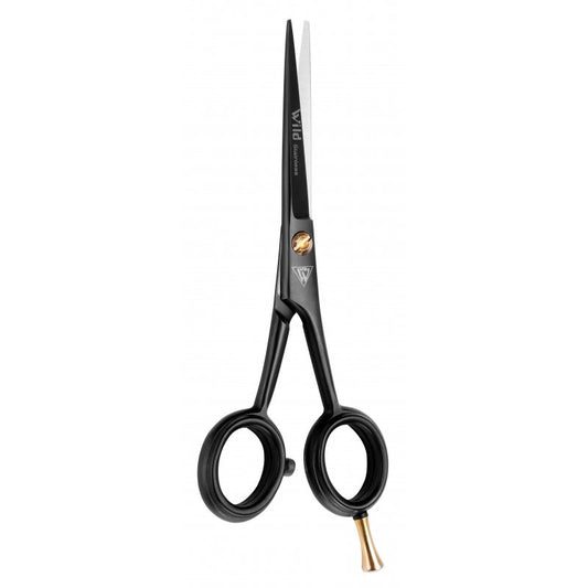 Haarschneideschere - Friseurschere schwarz - mit Hohlschliff - 14 cm