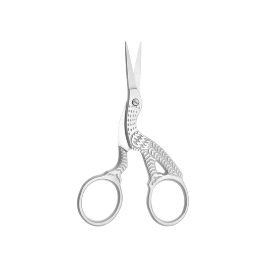 Handarbeitsschere - Retro Stickschere im Storch-Design – Länge: 9 cm - feine Schere